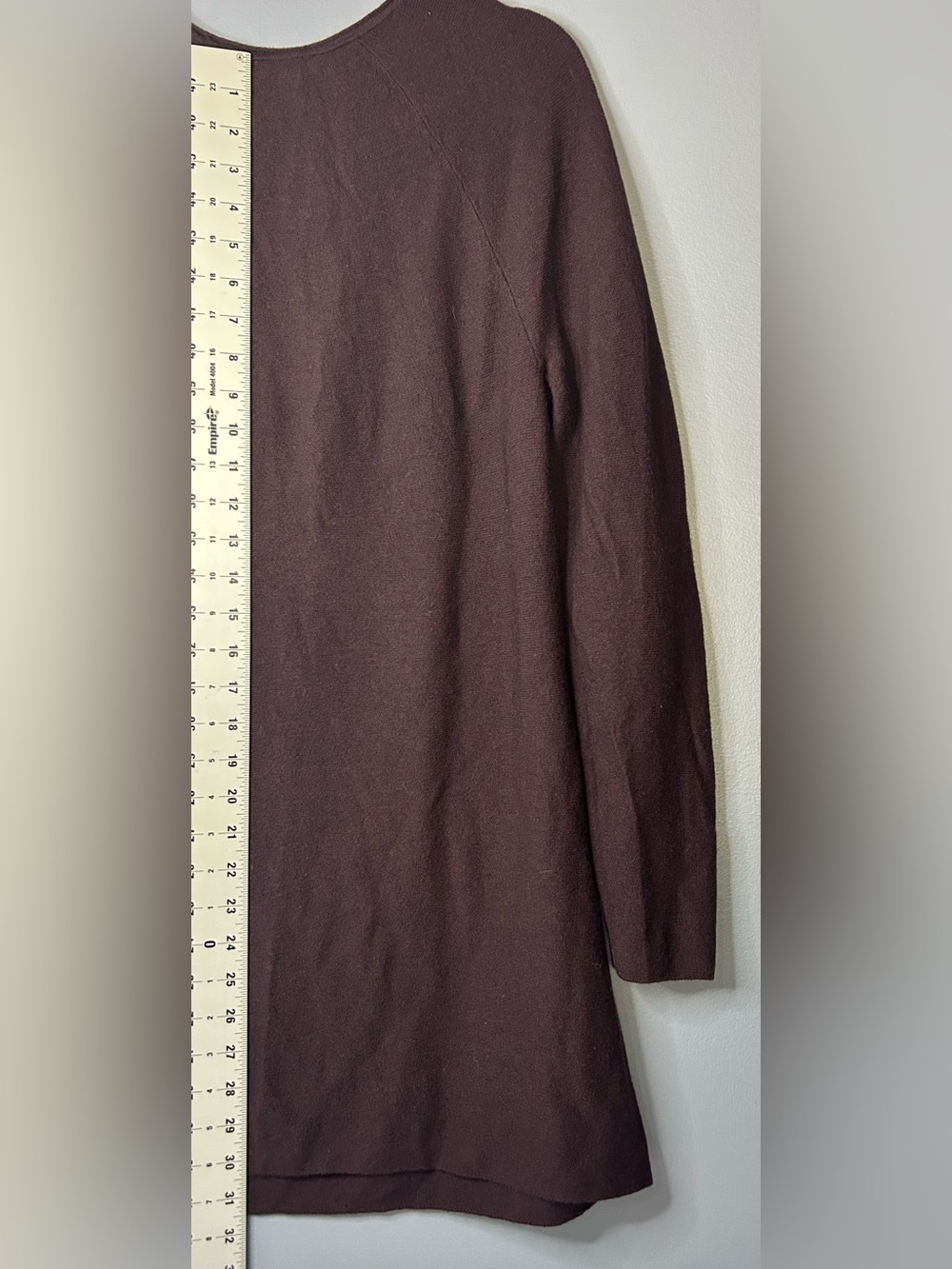 J. Jill Sweater Tunic Womens M Burgundy Soft Lightweight Merino Wool Crew Neck - Picture 3 of 9